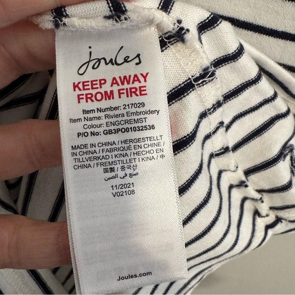 Joules Striped Bee Embroidered Mini Dress - Picture 6 of 6